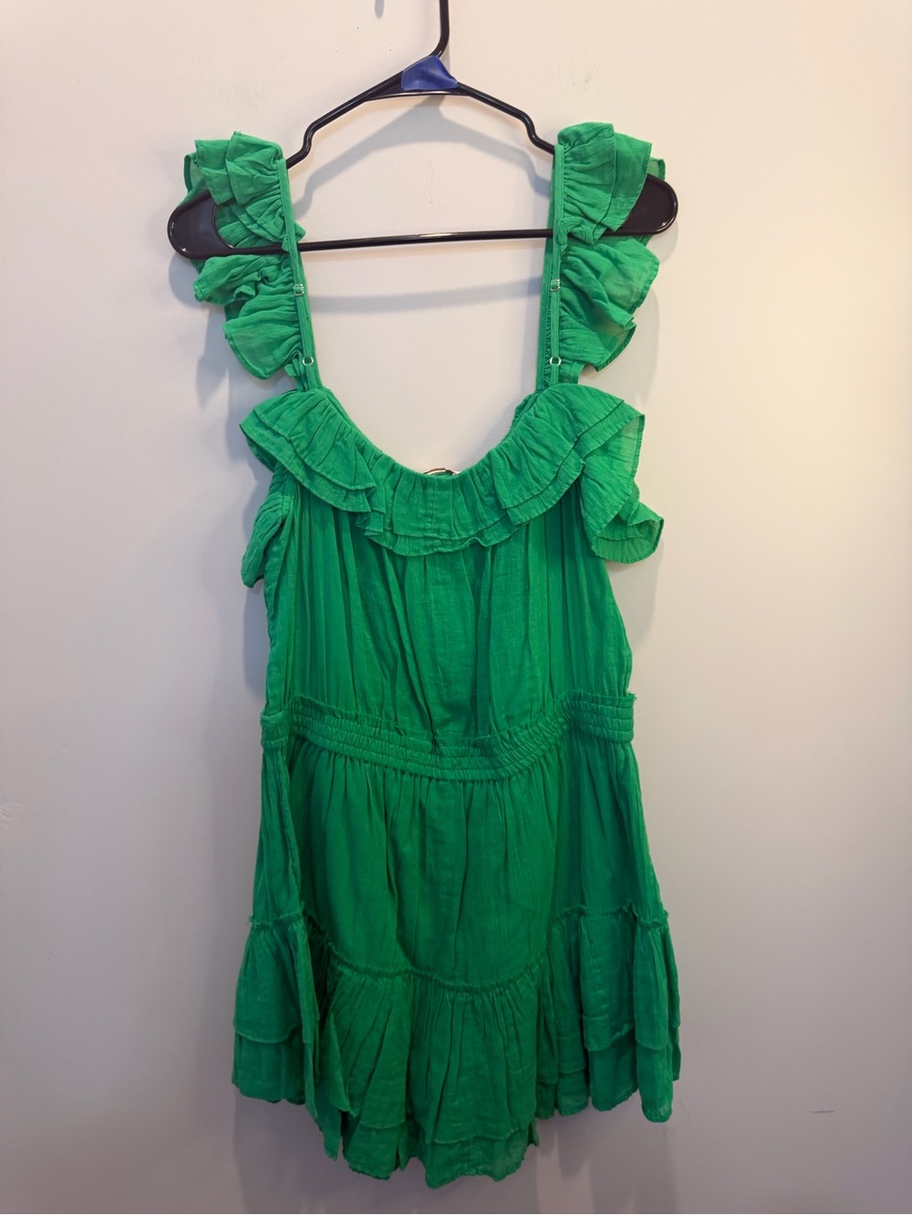 Chelsea & Violet Green Ruffle-Sleeve Romper - Picture 5 of 5